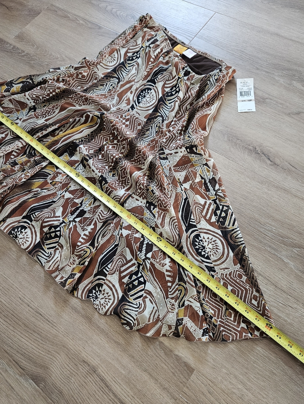 Ruby Rd. Brown Multi Patterned Skirt Size 12 - Picture 5 of 9